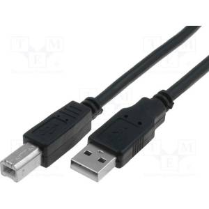VCOM Кабел Vcom USB 2.0 AM / BM Black - CU201-B-3m (CU201-B-3m)