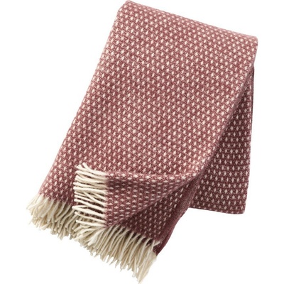 Klippan Švédsko Vlněný pléd Knut rose brown Magenta 130x200