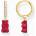 Thomas Sabo CR726-414-10 Gold single hoop earrings w. red Goldbears , Жени