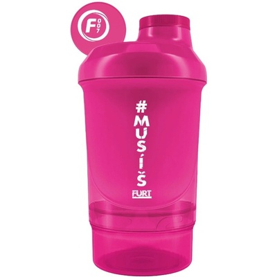 Fitness007 šejkr #musíšfurt 300 ml + 150 ml - růžová