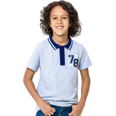 Winkiki kids Wear chlapecké tričko Polo 78 šedý melanž