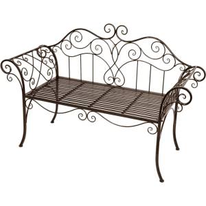 Garden Pleasure Черно-тъмнокафява метална градинска пейка Selene - Garden Pleasure (950387)