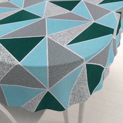 Biante bavlna oválný ubrus Sandra SA-334 Modro-zelené trojúhelníky 140x220cm
