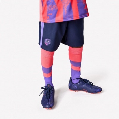 Kipsta dětské fotbalové kraťasy Viralto kids fialová modrá