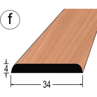 Lišta krycí buk fólie 34x4mm, délka 240cm