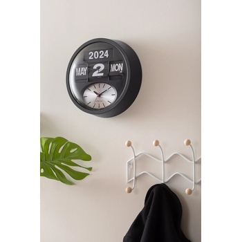 Karlsson Стенен часовник Karlsson Round Flip 32, 5 cm в черно (KA6030BK)