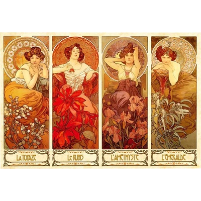 D-Toys - Puzzle Mucha: The precious stones - 1 000 piese