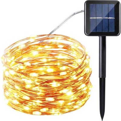 DAMPOD SHOP Solární vánoční osvětlení drat 200 LED žlutá 22 m