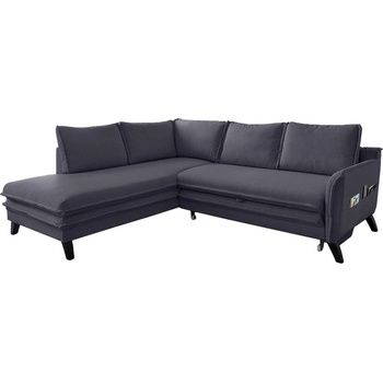 Miuform Антрацитен ъглов разтегателен диван ляв ъгъл, Charming Charlie - Miuform (Charming Charlie HAEECL-2QR LIN19)