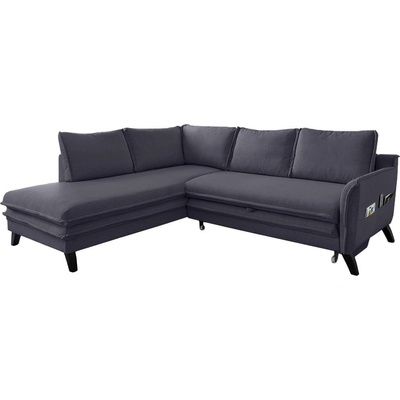 Miuform Антрацитен ъглов разтегателен диван ляв ъгъл, Charming Charlie - Miuform (Charming Charlie HAEECL-2QR LIN19)