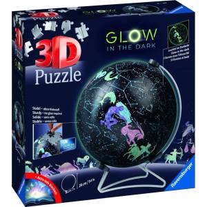 Ravensburger 3D Пъзел Ravensburger от 180 части - Глобус, светещ в тъмното (11544)