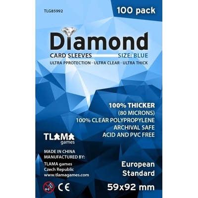 TLAMA games Obaly na karty Diamond Blue: European Standard 59x92 mm 100 ks – Zbozi.Blesk.cz