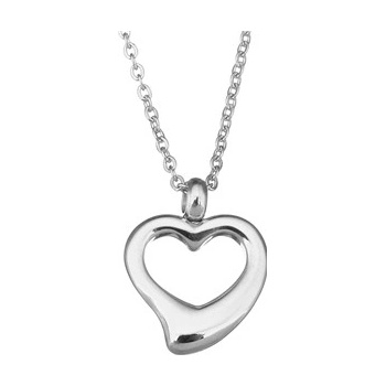 Šperky4U Ocelový řetízek s přívěškem srdce OPD0046