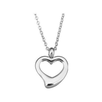 Šperky4U Ocelový řetízek s přívěškem srdce OPD0046