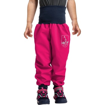 unuo Batolecí softshellové kalhoty bez zateplení Fuchsiové + reflexní obrázek Evžen Softshell toddler trousers no insulation fuchsia