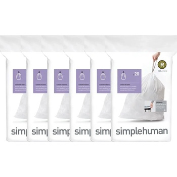 Simplehuman Sáčky 10 L typ R zatahovací 6 x 20ks 120 sáčků 15 µm CW0253-2