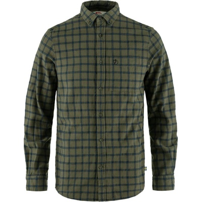 Fjällräven Övik flannel shirt laurel green-indigo blue