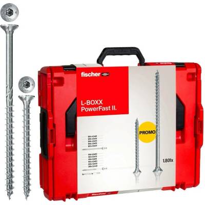 Fischer L-BOXX 102 Power-Fast II 558739 skrutky do drevotriesky T profil ocel glavanizované zinkom 1801 dielov