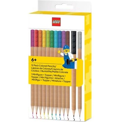 LEGO® Комплект цветни моливи с минифигура, lego, 12 различни цвята (53706)