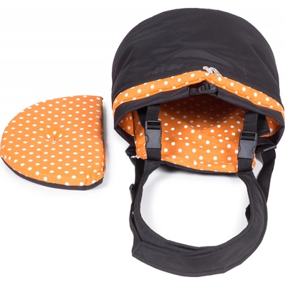 Iridog 2v1 Zippy 1 Batoh na psa černý s oranžovým puntíkem 22 x 26 x 17 cm