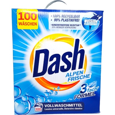 Dash прах за пране, Бяло пране, 6кг, 100 пранета