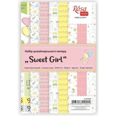 Sada scrapbookingových papírů Sweet Girl 21 x 29,7 cm