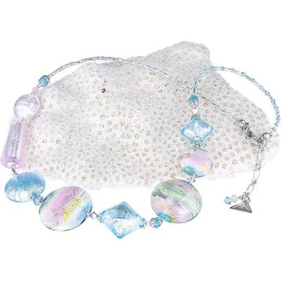 Lampglas Pôvabný náhrdelník Pastel Dream s rýdzim striebrom v perlách NRO8