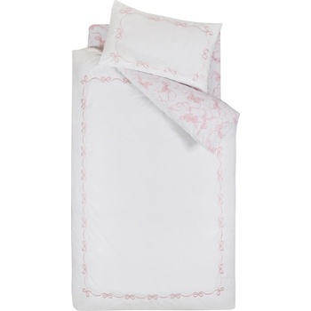 Catherine Lansfield Бяло единично спално бельо 135x200 cm Bow Embroidery - Catherine Lansfield (BD/60655/W/SQS/WHP)