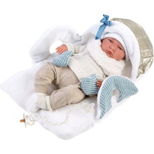 Llorens 74028 NEW BORN realistická miminko se zvuky a měkkým látkovým tělem 42 cm