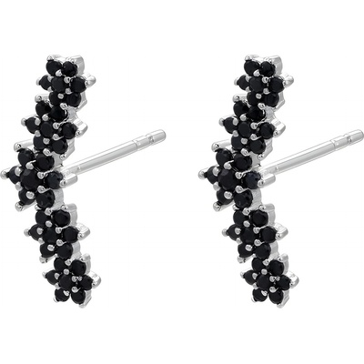 HARAHU Обеците fi-21707 - Сребриста / Черна kp21707 (fi-21707)