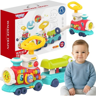 WOOPIE BABY Lokomotiva Odrážedlo Chodítko 2v1 Interaktivní Vlak