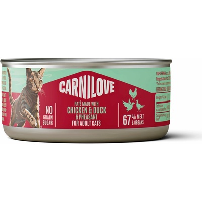 Carnilove Cat konzerva Paté kuracie, kachna a bažant 100 g