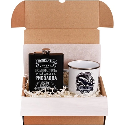 Подаръчен комплект - Рибар с метално канче и манерка (К102218-2)