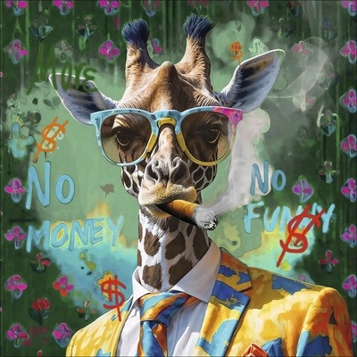 Skleněný obraz Giraffe In A Suit II 50x50cm