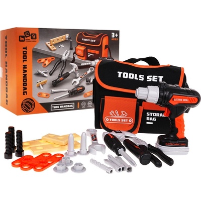RKToys Dětská sada nářadí s taškou a aku vrtačkou