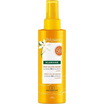 Klorane Слънцезащитен спрей, Sunscreen Milk Spray, Klorane Polysianes, with Organic Tamanu & Monoi SPF50 200 ml