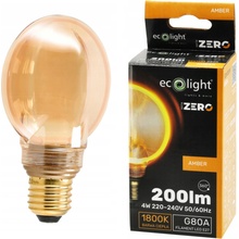 Eco light Dekoratívna LED žiarovka E27 4W 200lm O100 Amber Retro rada ZERO