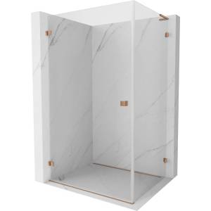 Mexen Lunar-B L лява душ кабина 95 x 80 см, прозрачна, матиран мед - 832L-095-080-65-00-L (832L-095-080-65-00-L)