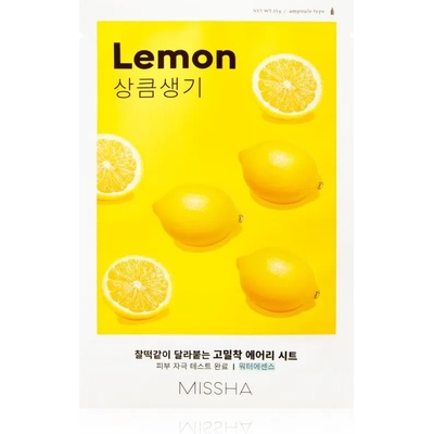 Missha Airy Fit Lemon платнена маска за озаряване и виталитет на кожата 19 гр