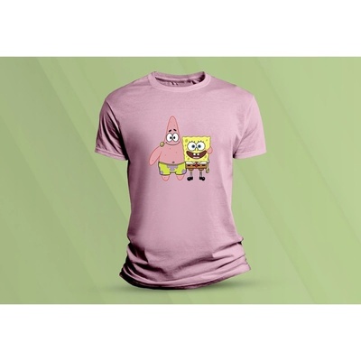 Sandratex dětské bavlněné tričko SpongeBob a Patrick růžová