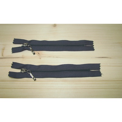 Kostenný zips šedá tmavá 3mm nedeliteľný 14cm