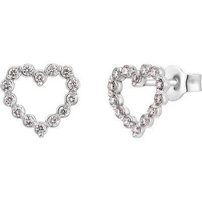 Tiami náušnice z bílého zlata s diamanty Little Heart ELHW21001