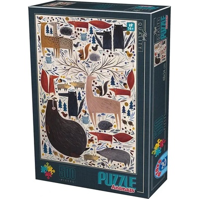 D-Toys - Puzzle Andrea Kürti: Wild animals - 500 piese
