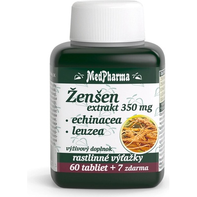 MedPharma ŽENŠEN 350 mg + Echinacea + Leuzea 60+7 tabliet