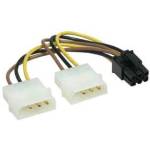 Akyga Кабел захранващ за видео карта 2xMolex to 6pin (RVAFC4949B)