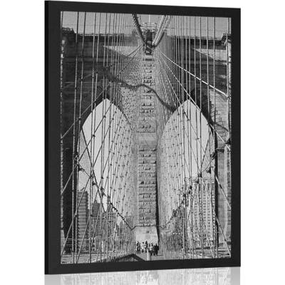 Plakát most Manhattan v New Yorku černobílém provedení - 60x90 no frame