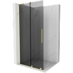Mexen Velar L плъзгаща се преграда за душ Walk-in 120 x 200 см, графит 8 мм, златна четкана - 871-120-003-43-55 (871-120-003-43-55)