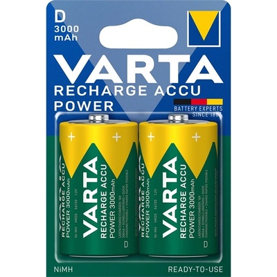 VARTA Акумулаторна батерия, D-образна, 2x3000 mAh, предварително заредена, VARTA "Power" 56720 101 402 (56720101402)