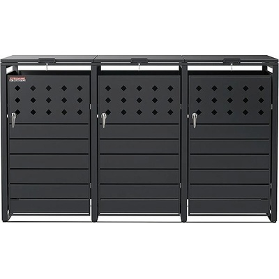 Scorpion elektro s.r.o. Přístřešek na 3 popelnice D14GG3Z antracit – Zboží Dáma