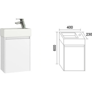 Triano Долен шкаф с мивка "Лара" 40 cm десен бял (73198)